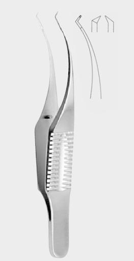 Пінцет БАРРАКЕРА (BARRAQU.) для райдужної оболонки, зубець 0,12 мм (mm). Бренд: Zepf (Зепф).